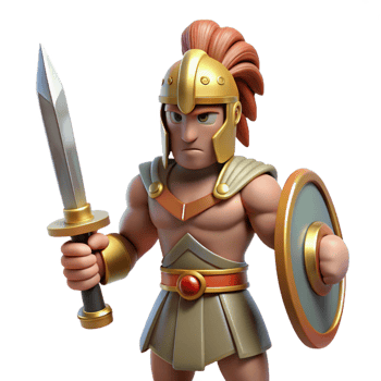 stunning mid-century Ares, God of War, holding sword, NO BACKGROUND with Transparent Background. premium png