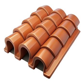 exquisite retro Terracotta roof tile texture, NO BACKGROUND with Transparent Background. flawless png
