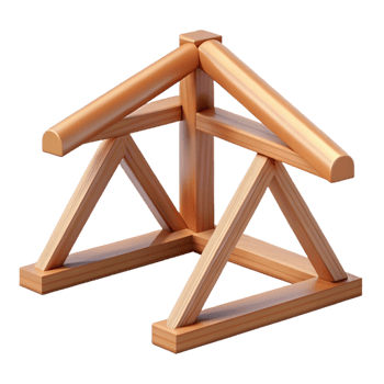 gorgeous coveted Wooden truss, traditional construction, NO BACKGROUND with Transparent Background. png