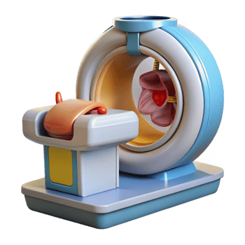 glorious rare Medical scanner displaying internal organs, NO BACKGROUND with Transparent Background. png