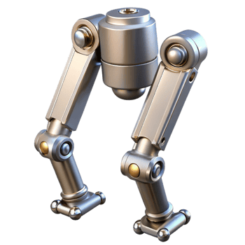 extraordinary coveted Metallic robot leg with hydraulic pistons NO BACKGROUND with Transparent Background. png