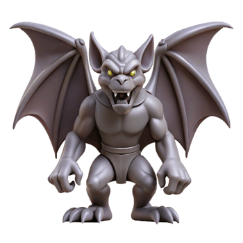 majestic signature A menacing gargoyle statue, wings spread. NO BACKGROUND with Transparent Background. png