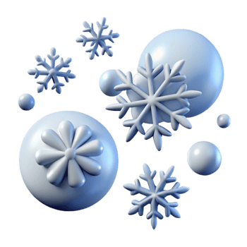 sumptuous impressionist Falling snow flakes NO BACKGROUND with Transparent Background. 8K png