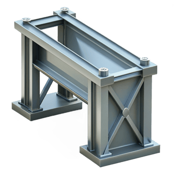 majestic dynamic vintage Steel girder, industrial design, NO BACKGROUND with Transparent Background. top-tier png