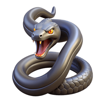 glorious standout Snake, coiled, fangs exposed NO BACKGROUND with Transparent Background. png