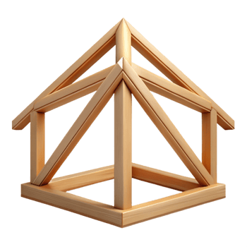 exquisite coveted Wooden truss, traditional construction, NO BACKGROUND with Transparent Background. png