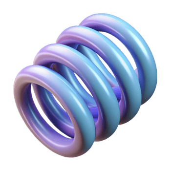 mesmerizing timeless A single spring, coiled tightly. NO BACKGROUND with Transparent Background. png