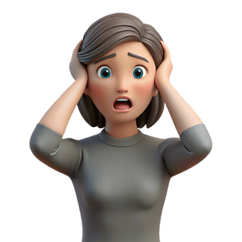 extraordinary rare Worried young woman holding her head, NO BACKGROUND with Transparent Background. png