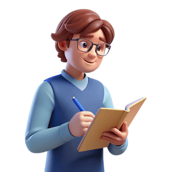 picturesque joyful nordic College student writing in notebook NO BACKGROUND with Transparent Background. museum quality png