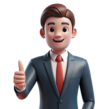 stunning remarkable Businessman in a suit giving a thumbs up, NO BACKGROUND with Transparent Background. png