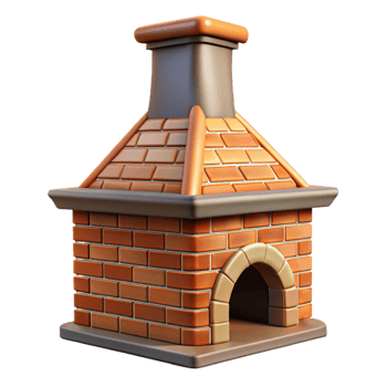 magnificent exceptional Tudor chimney, brick, decorative patterns, NO BACKGROUND with Transparent Background. png