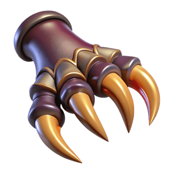 spectacular rare A fearsome dragon claw, sharp talons extended. NO BACKGROUND with Transparent Background. png
