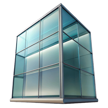 intense alluring Glass facade panel, reflective surface, NO BACKGROUND with Transparent Background. handcrafted png