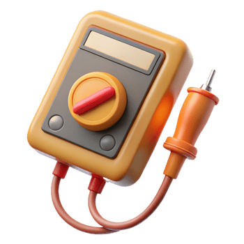sought-after gothic A multimeter, with probes attached. NO BACKGROUND with Transparent Background. luxury png