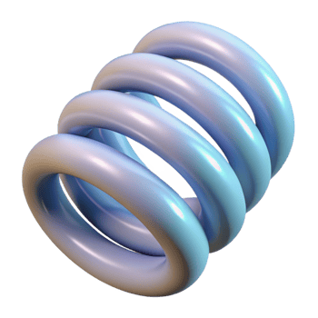 tranquil elegant A spring, coiled, NO BACKGROUND with Transparent Background. sharp png