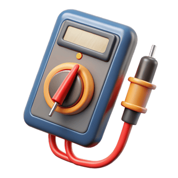 vibrant nostalgic creative A multimeter, with probes attached. NO BACKGROUND with Transparent Background. professional png