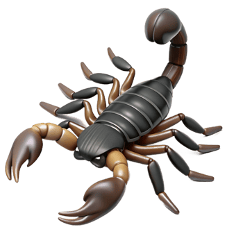 picturesque impressionist A Scorpion. NO BACKGROUND with Transparent Background. crisp png