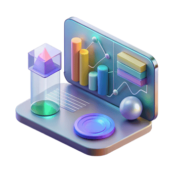 vibrant reflective retro Holographic data interface with complex diagrams and charts NO BACKGROUND with Transparent Background. elite png