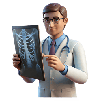 sought-after gothic Doctor examining x-ray NO BACKGROUND with Transparent Background. detailed png