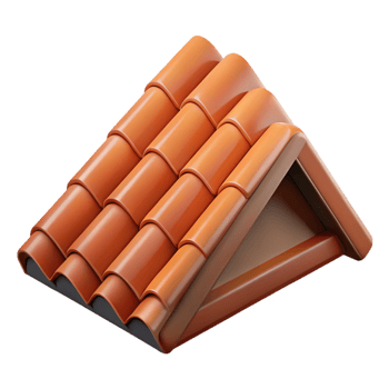 hypnotic energetic classic Modern roof tile, clay, textured, NO BACKGROUND with Transparent Background. museum quality png