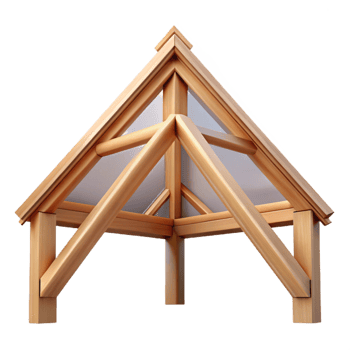 exquisite intense industrial Wooden roof truss NO BACKGROUND with Transparent Background. handcrafted png