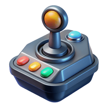 serene unforgettable Spaceship cockpit control stick with glowing buttons NO BACKGROUND with Transparent Background. png