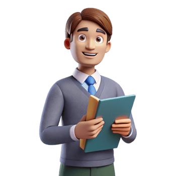 romantic breathtaking Teacher holding a book, NO BACKGROUND with Transparent Background. professional png