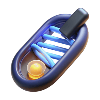 mesmerizing iconic Genetic modification device, handheld, glowing DNA helix, NO BACKGROUND with Transparent Background. png