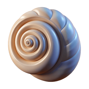 inspired gothic Spiral seashell NO BACKGROUND with Transparent Background. premium png