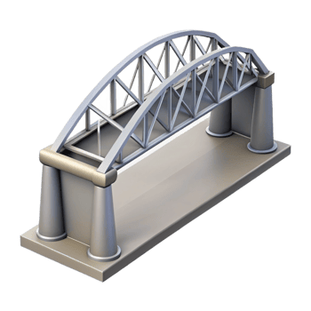 impressive geometric Sketch of a cantilever bridge NO BACKGROUND with Transparent Background. premium png