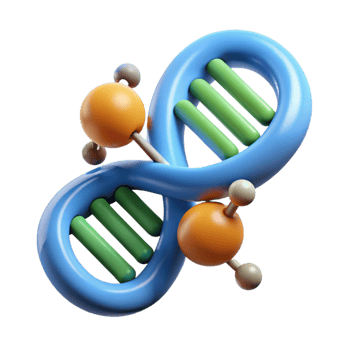 fascinating bold mid-century Genetic engineering tool with DNA helix NO BACKGROUND with Transparent Background. luxury png