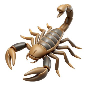 hypnotic creative A scorpion, tail raised. NO BACKGROUND with Transparent Background. genuine png