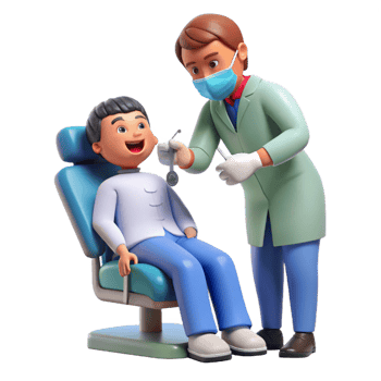 sought-after nordic Dentist examining patient NO BACKGROUND with Transparent Background. 8K png