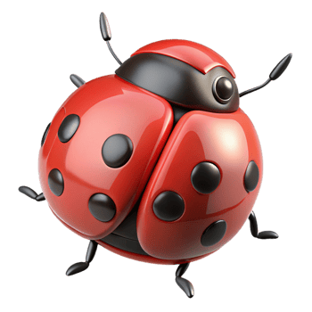 hypnotic nordic Close-up of a ladybug NO BACKGROUND with Transparent Background. high quality png