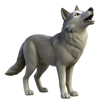hypnotic signature A howling gray wolf NO BACKGROUND with Transparent Background. png
