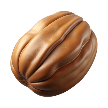 wonderful artistic Pecan nut NO BACKGROUND with Transparent Background. handcrafted png