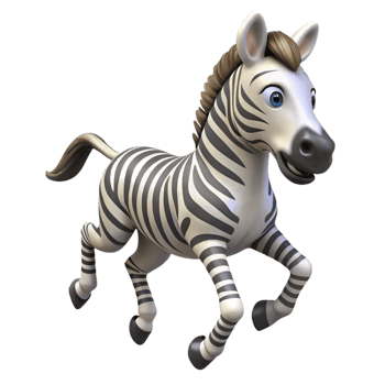 spectacular nostalgic creative A galloping zebra, NO BACKGROUND with Transparent Background. premium png