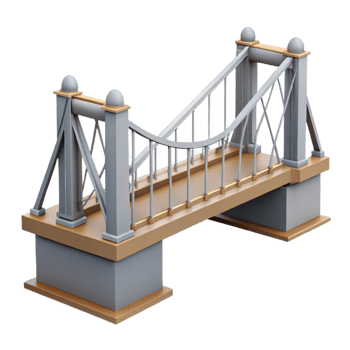 ethereal spectacular Sketch of a cantilever bridge NO BACKGROUND with Transparent Background. original png