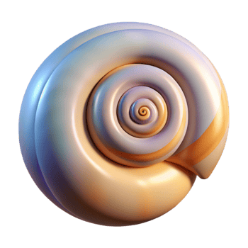 serene contemporary A seashell, spiral shaped, NO BACKGROUND with Transparent Background. luxury png