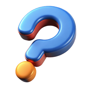 spectacular harmonious modern A stylized question mark. NO BACKGROUND with Transparent Background. refined png