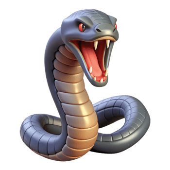 radiant bold rustic A hissing cobra NO BACKGROUND with Transparent Background. top-tier png