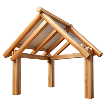 spectacular playful rustic Wooden roof truss NO BACKGROUND with Transparent Background. original png