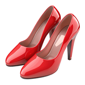 fascinating inspired A pair of red high heels. NO BACKGROUND with Transparent Background. png