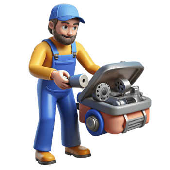 mysterious enchanting Auto mechanic repairing car engine NO BACKGROUND with Transparent Background. ultra HD png