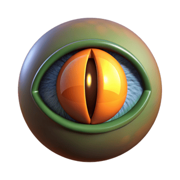 majestic tropical A single, realistic dragon eye with a vertical pupil. NO BACKGROUND with Transparent Background. genuine png