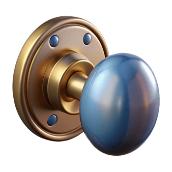 serene modern Detailed drawing of a doorknob NO BACKGROUND with Transparent Background. high resolution png