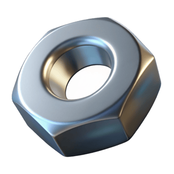 immaculate melancholic futuristic A single nut, metallic with a hexagonal shape. NO BACKGROUND with Transparent Background. exclusive png