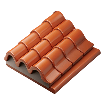 sumptuous bold vintage Detailed drawing of a roof tile NO BACKGROUND with Transparent Background. expertly shot png