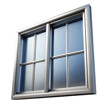 striking avant-garde Modern window frame, aluminum profile, NO BACKGROUND with Transparent Background. flawless png