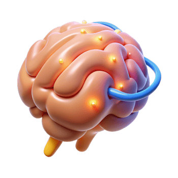 impressive bold geometric A stylized human brain, pulsating with energy. NO BACKGROUND with Transparent Background. ultra HD png